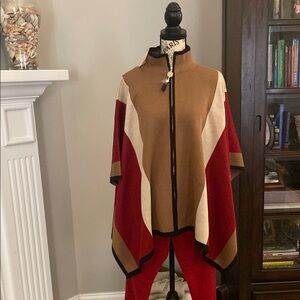 Stylish Women's Colorblock Cape, NWT Anne Klein.